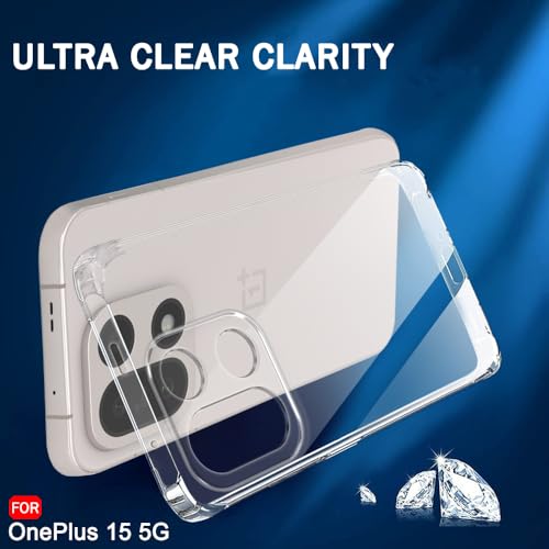 Image of TheGiftKart Best Camera Protection Back Cover Case for OnePlus 15 5G | Ultra Clear Soft Case | Inbuilt Dust Plugs & Anti-Slip Grip | Slim & Protective Cover for OnePlus 15 5G (Silicone, Transparent)