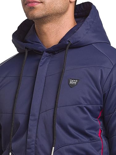 Image of Being Human Blue Regular Fit Long Sleeves Polyester Men's Jacket Clothing