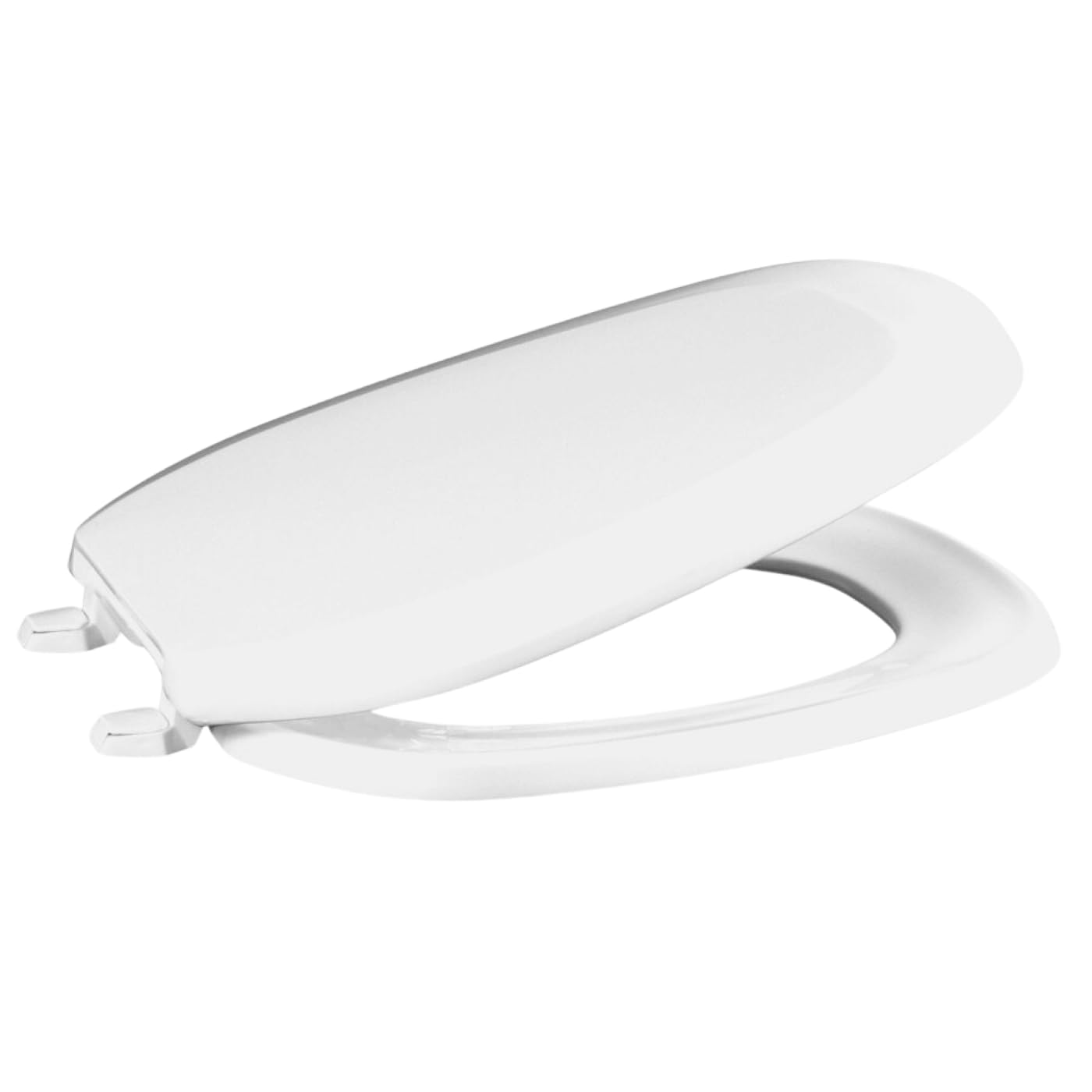 Centoco Eljer Emblem Round Toilet Seat with Square Front, Closed Front with Cover, Residential, Plastic, Made in the USA, EMB201-001, White