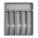 Pantrymade Silicone Silverware Drawer Organizer – Non-Slip Utensil Holder for Kitchen Drawers | Cutlery Tray for Forks, Knives, Spoons & More | Durable, BPA-Free, Easy to Clean – Gray