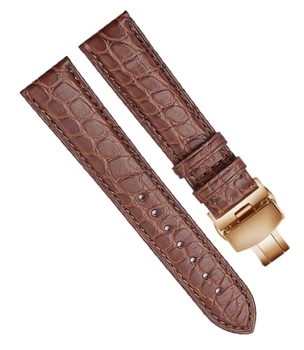 Bracelet montre cuir 19mm marron anti inconfort boucle rose gold chic