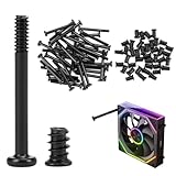 PC Schrauben Set, 80 Stück Computergehäuse Schraubensatz, Kohlenstoffstahl Lüfter Selbstschneidende Schrauben, 30mm und 8mm Schwarz Lüfterschrauben Computer Ventilatorschrauben für Gehäuse