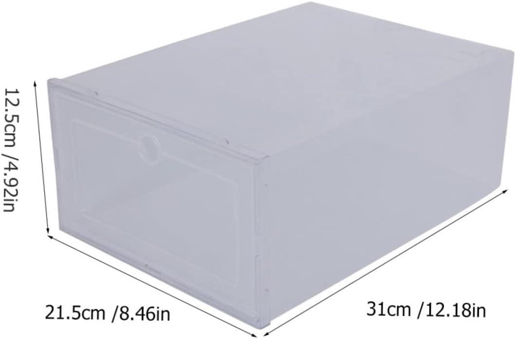 Zerodeko 6pcs Plastic Shoe Storage Box Capacity Organizer Design Simple for Sneaker and High Heel Storage Easy to Clean and Stackable