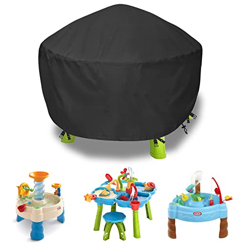 Image of Kids Water Table Cover Spiralin' Seas Waterpark Play Sand Water Table Outdoor Toys Cover 34X34X18 inch-Black