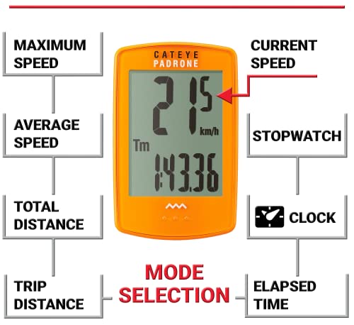 Cat Eye Padrone Wireless Bike Computer, Orange #TOP2