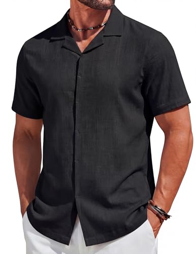 COOFANDY Men's Short Sleeve Casual Button Down Shirt