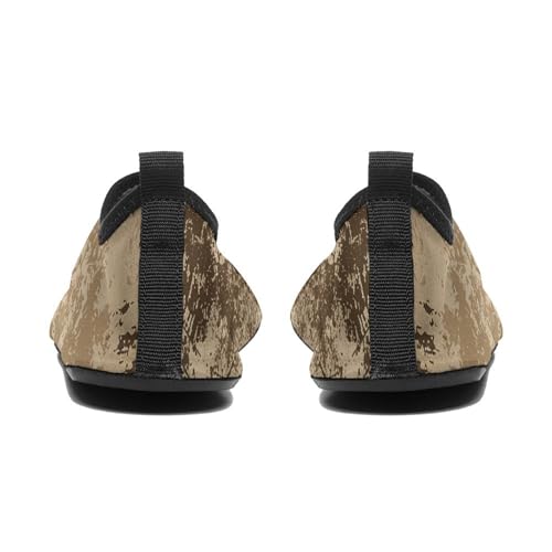 Water Shoes for Women Men Barefoot Water Sports Shoes Brown Distressed Texture Aqua Socks Quick-Dry Beach Shoes3