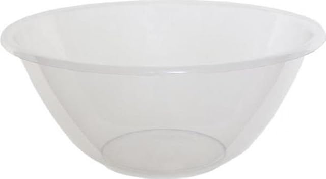 Set of 2 20cm MIXING BOWL CLEAR PLASTIC by WhiteFurze Salad Fruit Bowl