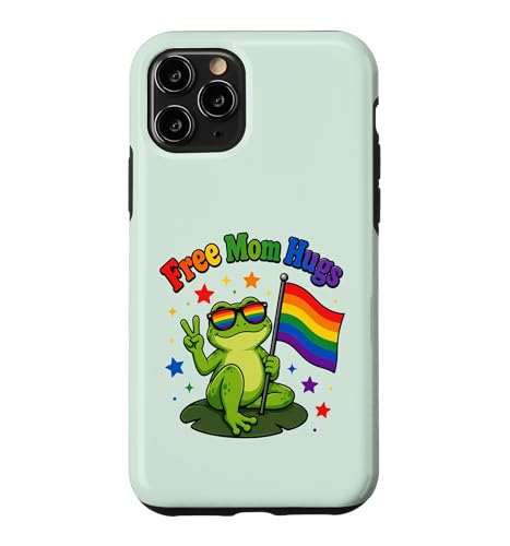 Free Mom Hugs LGBTQIA+ Ally Frog Pride Month�B �X�}�z�P�[�X iPhone 11 Pro �p