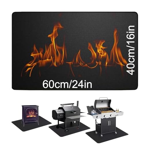 60 x 40 cm Alfombra Ignífuga para Barbacoa, Alfombrilla Esterilla Resistentes al Calor Protectora para Chimenea de Interior Impermeable Resistente al Aceite Protección Barbacoas en Patios y Terrazas