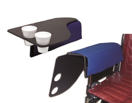 Wheelchair Flip Tray with Dual Cup Holders