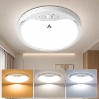 zemty 22cm LED Deckenlampe mit Bewegungsmelder Innen 18W 1800lm, 3 Modi/3 Zeiten (30s/60s/120s)/3 Farbtemperatur, Wasserdicht Lampe mit Bewegungssensor für Flur Bad Treppe Balkon Garage Keller