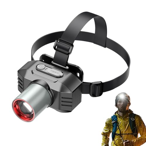 Bexdug Frontal Recargable - Lámparas Frontales Recargables LED | Alta Potencia 3 Modos Iluminación Regulable 90° para Pesca Nocturna Senderismo Caza Trabajos Mecánicos