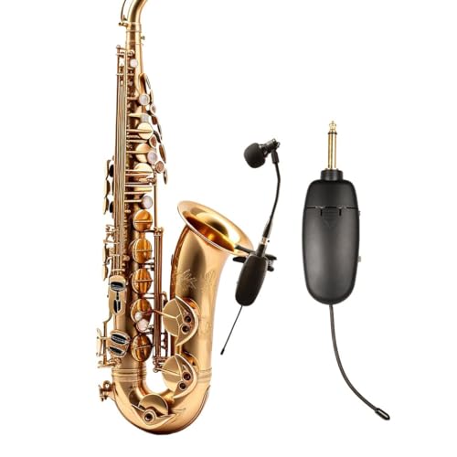 Image of Xtreme Acoustics XAWLSAX01 UHF Wireless Saxophone Condenser Microphone System, Dhol, Trumpet, Horns with Noise Cancellation, Clip-on Pick up Instrument Mic for Sax.