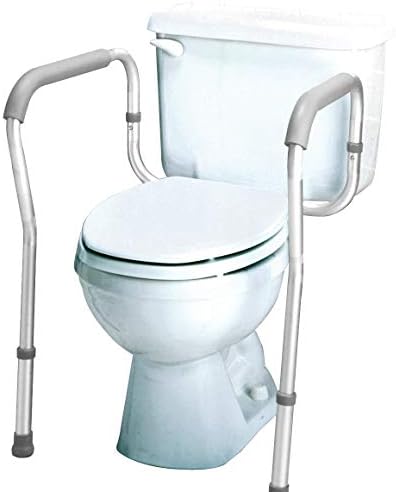Carex Toilet Safety Frame – Toilet Safety Rails and Grab Bars for Seniors, Elderly, Disabled, Handicap – Easy Install with Adjustable Width/Height, Fits Most Toilets