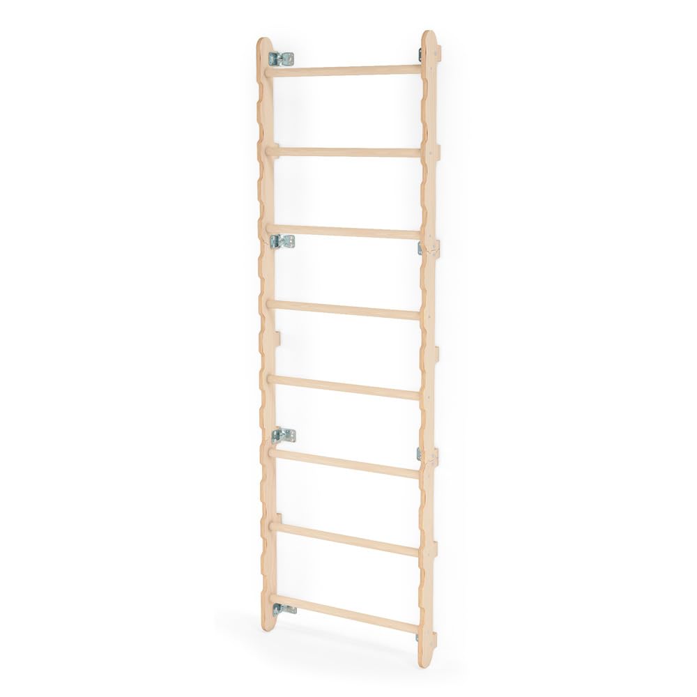Indoor Climbing Frame, Wall Bars for Children's Room, Gymnastics Rings Children for Climbing, Climbing Wall and Play Equipment, Plywood, Gym Equipment with Pull-Up Bar for Indoors, Sports