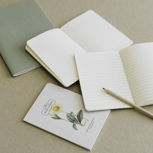 Kokonote Botanical Wild Flowers Pack Of 3 A6 Notebooks | A6 Notebook | Notebooks A6 1 Notepads A6 | A6 Notepad | Cute Stationery | Cute Gifts | Flower Gifts