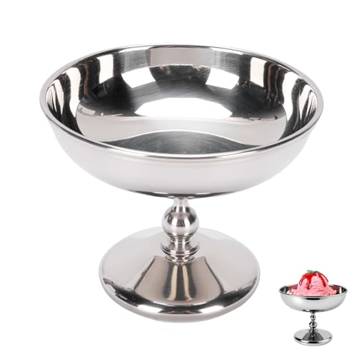 Agatige �X�e�����X�X�`�[�� �A�C�X�N���[���J�b�v�A10.5x9cm �V���o�[ �f�U�[�g�{�E�� �\�[�X�{�E�� ���E���h ���t�� ���[�O���g �X�i�b�N �L�����f�B�J�b�v �T���_ �t���[�c �v���� ���[�O���g�p�[�e�B�[�p (1)