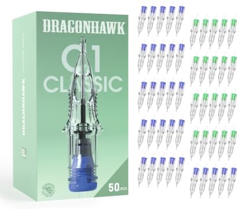 Dragonhawk Classic C1 50Pcs Tattoo Needle Cartridges Assorted Mixed Sizes