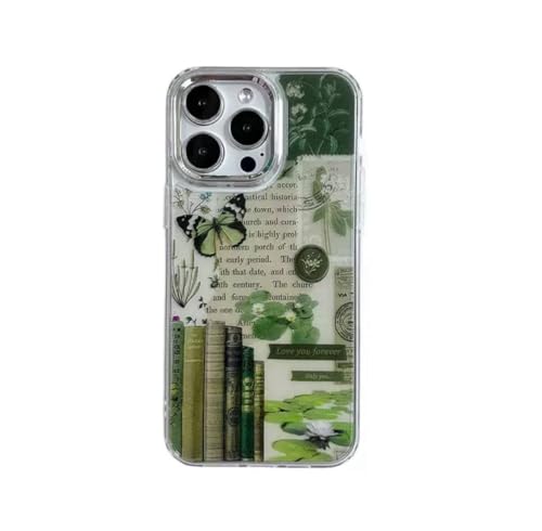 Coque en TPU souple haut de gamme iPhone 15 Pro imprimé papillon vintage