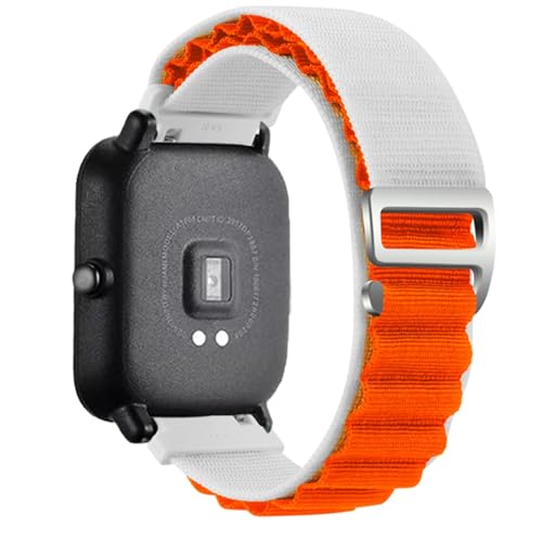 Bracelet montre 20mm nylon tressé orange starlight pour Huawei Watch GT