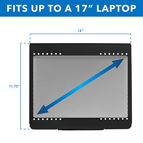 Mount-It! Laptop Desk Mount with Pole, Height Adjustable Laptop Stand Mount for Desk with Vented Tray, Full Motion Laptop Arm for 11–17 Inch Laptops, 22 lb Capacity, Clamp or Grommet Base by Mount-It! - Image 6