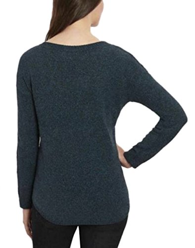 Image of Tracy Ellen Women's Tweed Sweaters (Deep Ocean, X-Large)