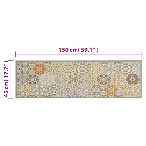 Tapis de cuisine antidérapant lavable velours durable pastel - 3
