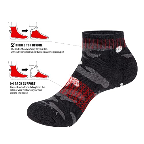 Yuedge Mens Camo Ankle Athletic Socks Moisture Wicking Cotton Low Cut Cushioned Funky Novelty Socks Box Socks Gift For Men 9-11, 5 Pairs #TOP2
