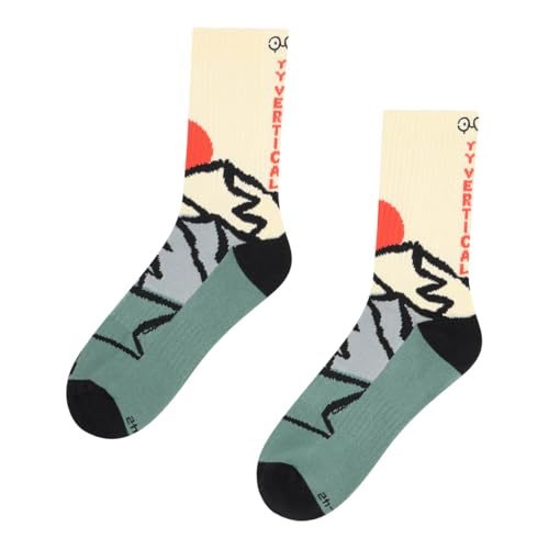 YY Vertical - Rock Socks (FR/ES, Alpha/lettres, M, Taille normale, Taille normale, Mountain Origins - Beige)