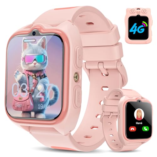 IOWODO Smartwatch Bambini 4G, Orologio Localizzatore GPS con Chiamata Video, Funzione SOS, Telecamera, Giochi Educativi, Batteria 800mAh, Impermeabile, Regalo per Ragazzi e Bambine