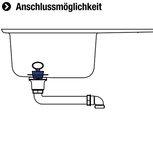 Cornat Rezyklat Ablaufventil für Spültische - 1 1/2 Zoll AG - Hergestellt aus recycelten Kunststoffen - Made in Germany Qualität / Ablaufstopfen / Spülbecken-Stöpsel / T352004R