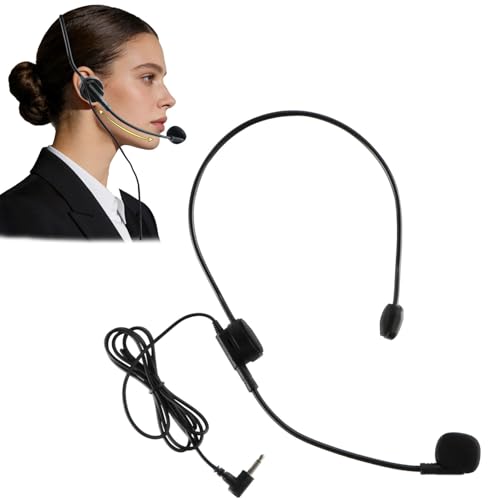 EXMAX 3 pcs 3.5mm Headset Microphone Flexible Wired Boom for Belt Pack Mic Systems Tour Guide System Voice Amplifier Teachers Speaker Coach - 3 Pack miniatura 1