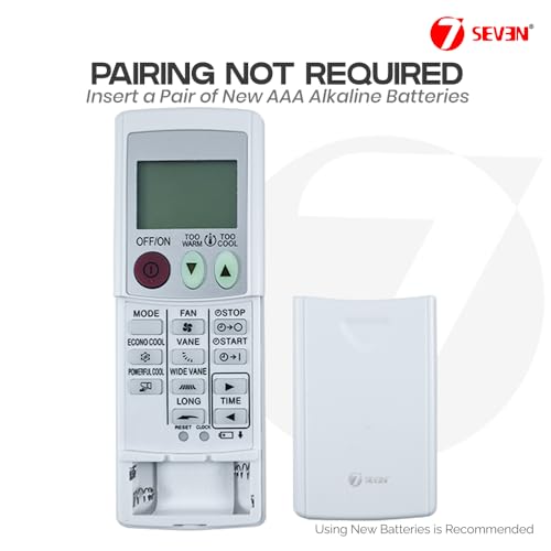 Image of 7SEVEN Compatible with Mitsubishi Electric AC Remote KD06ES Model 56A Suitable for Split, Cassette and Window Air Conditioner - Match Exisiting Remote Key by Key for Better Performance
