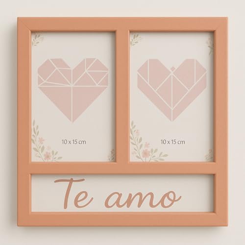 Porta-Retrato Te Amo 2 Fotos 10x15 Quadrado | Presente Rom&acirc;ntico, Casamento, Namorados, Decora&ccedil;&atilde;o...