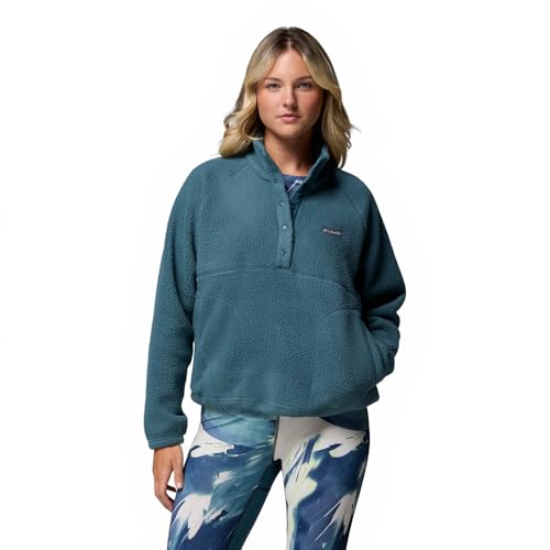 Columbia Jasper Ridge Pebbled Fleece Half Snap para mujer, forro polar, color azul eterno, talla XS