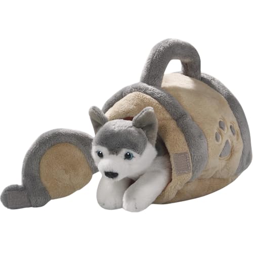 Animal en peluche Husky Carl Dick 3620 collection haut de gamme avec niche
