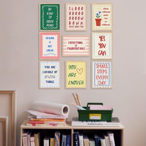 Mental Health Wall Art Motivational Therapy Office Canvas Wall Decor Inspirational Quotes Colorful Print Counselor Office Poster Affirmations Pictures for Office Classroom School 8x10x9 In Unframed - Image 3