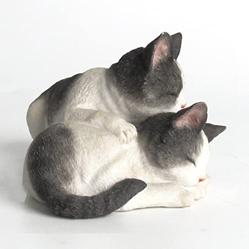 Figurine en polyrésine chatons endormis, statuette chat de collection miniature 9cm - 5