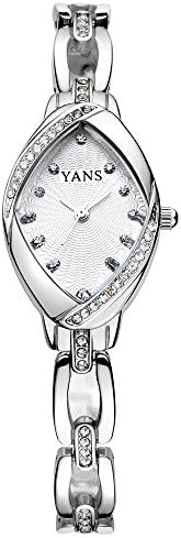 Women Bracelet Watch Luxury Crystal Wrist Watches Ladies Classic Dial Quartz Wristwatch (5687 Silver)
