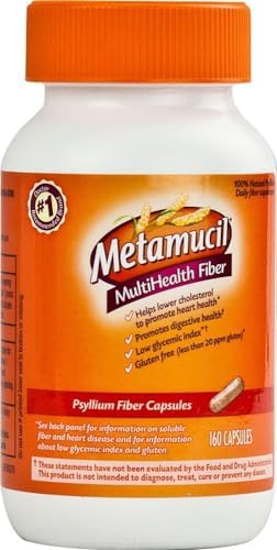 Psyllium Fiber Supplement Capsules 160 Count (Pack of 1)