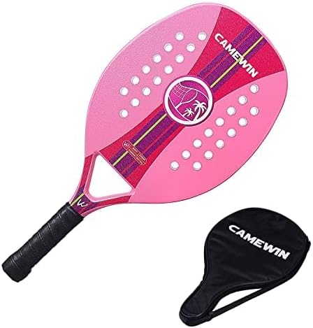 Raquete Rosa Para Beach Tennis Profissional Em Fibra Carbono Com ...