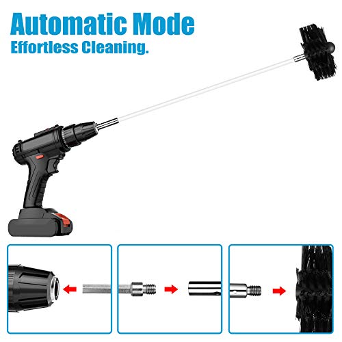 22PCS Chimney Cleaning Kit, Chimney Sweep Kit with 18 Nylon Rods 2 Brush Heads 1 Drill Connector 1 Long Brush, Chimney Cleaning Brush Logs, Duct Vent Kit Cleaning Tools for Fireplace Dryer Vent
