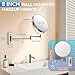 Auxmir 1X/30X Wall Mounted Makeup Mirror, Double-Sided Magnifying Mirror with Tweezers, Bathroom Makeup Mirror, Cosmetic Vanity Mirror with 360 Rotation Extendable Swivel Arm, Nickel