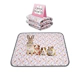 Reusable Guinea Pig Cage Liners, 24" x 18" (Pack of 2) Washable Pee Pads , Super Absorbent & Waterproof & Anti-Slip Pet Bedding Liner, Rabbit Cage Mat for Small Animals (Pink)