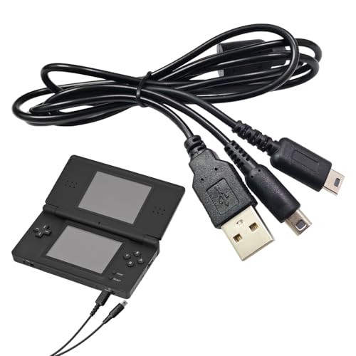 Eophmi 2-In-1 Charger Cable for Nintendo Ds Lite,Simultaneous Play and Charge,Universal Charger Cable for Nintendo Ds Charger for Ds Lite, 3ds, 3dsll,New 3ds Xl, 2ds, Dsi and More