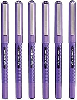 Uni Ball Eye Designer Violet Rollerball Pen Fine 0.7mm Nib Tip 0.5mm Line Width Designer Series Quick Drying Pigment Ink UB-157D (Pack Of 6)