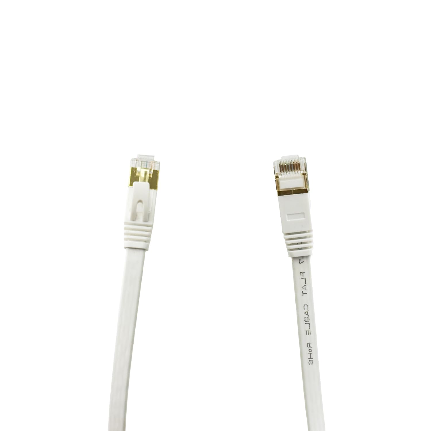 Elfcam® Kabel Ethernet Cat 7 o długości 15 metrów, płaski kabel RJ45 LAN, szybki internetowy kabel do transmisji danych, 100% miedź, STP, 32 AWG, biały