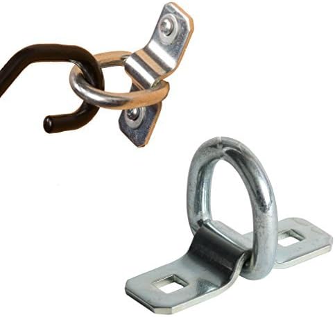 4 D-Rings, 3/8" Heavy Duty Steel Tie-Down Anchors for Loads on Trucks, Trailers, Boats, RV Campers, Vans; Strong D-Ring Tie-Downs for Kayaks, Motorcycles, Deliveries, ATVs