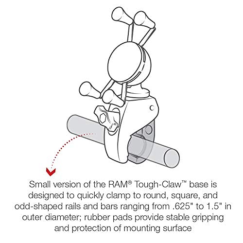 RAM Mounts X-Grip Phone Mount with RAM Snap-Link Tough-Claw RAM-HOL-UN7-400U for Motorcycle, ATV/UTV, Bike